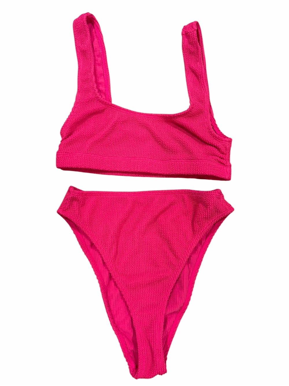 Good American Always Fits Scoop Top and Cheeky Bottoms Bikini Set Pink Size 1/2